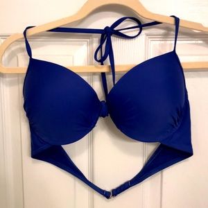 Royal blue halter bikini top